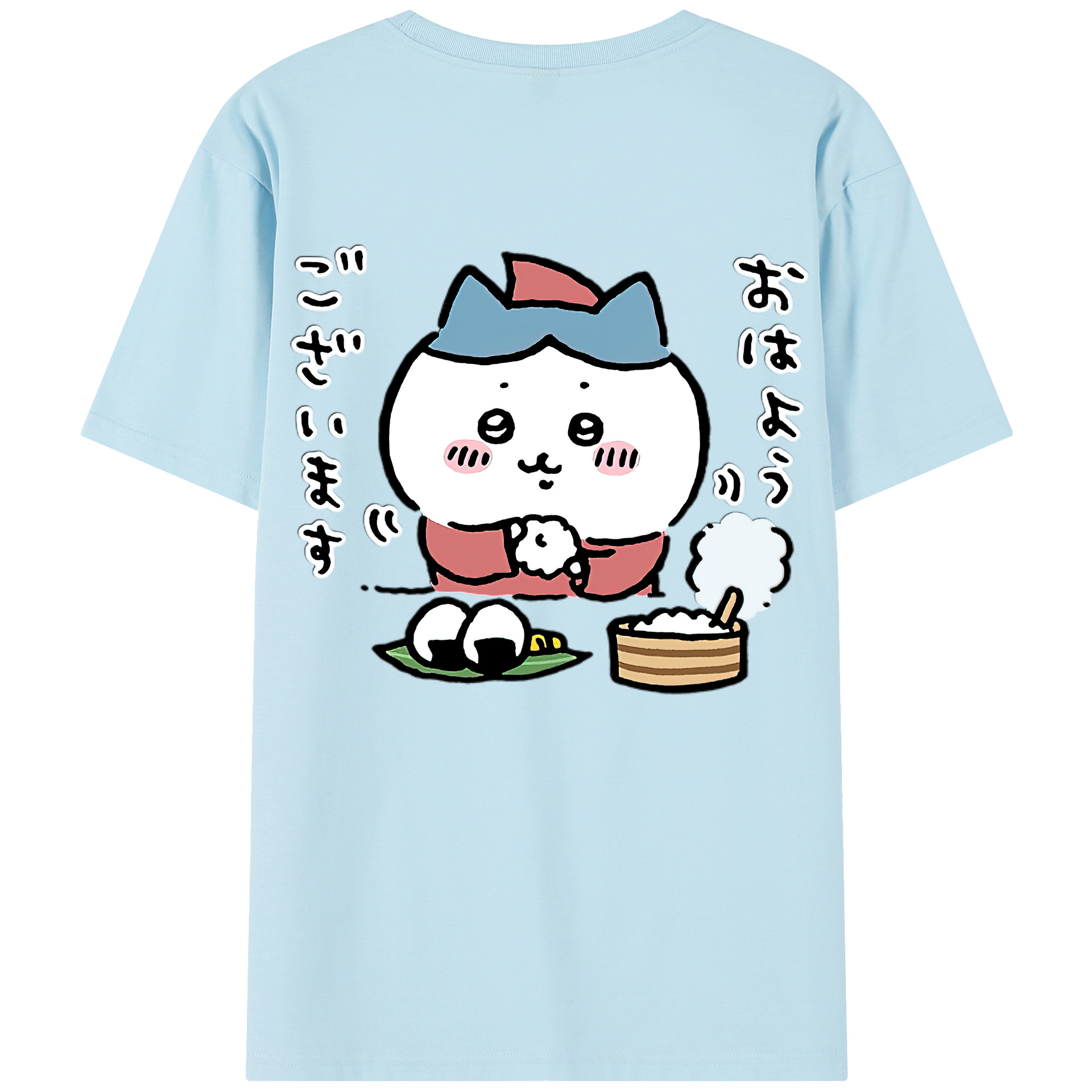 （画像用） ちいかわ ハチワレ Chii-kawa hachiware 綿100％半袖Tシャツ（背面プリント）